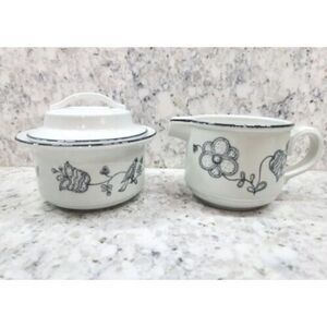 Noritake Versatone II‎ Bristol CREAM/SUGAR BOWL & Lid SET Japan Vtg IMPERFECT!